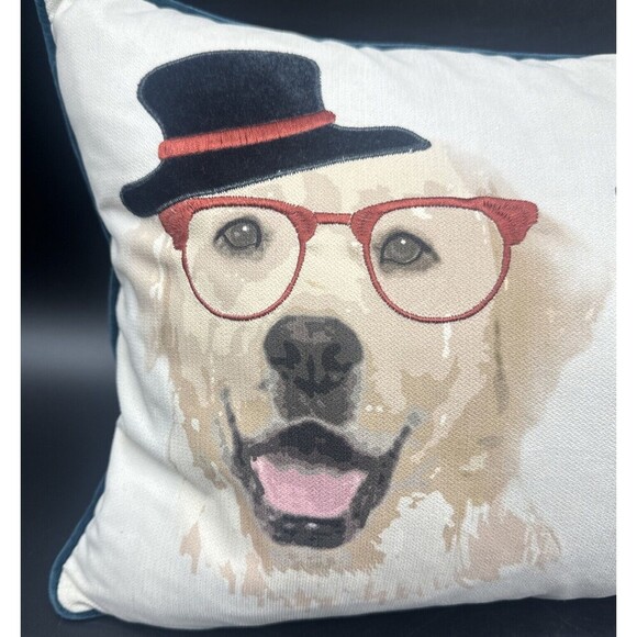 Loving Kindness Embroidered DRESSED UP DOGS  Long Sofa Bed Throw Pillow 27 X 14” - Picture 3 of 9